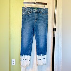 🌸RALPH LAUREN pre-owned  Blue Tie-Dye Women's Jeans pants. Size 6. WPANTS06.